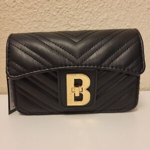 NWT bebe Black & Gold Faux Leather Crossbody Bag